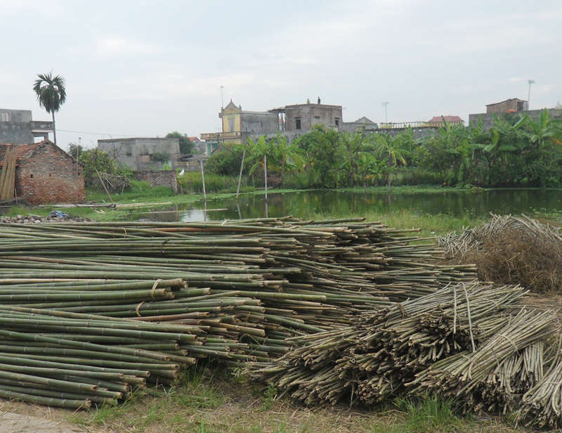 Tranh tre Đạo Thiên Chúa, chất liệu tre hun khói